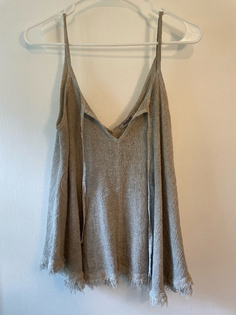Meo Meli Italian linen and cotton blend stone-color tank top ~one size~